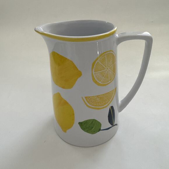 Retired West Elm Collector's Edition Pitcher by Mizuki Goto Farmhouse Lemons Jug - Picture 3 of 9
